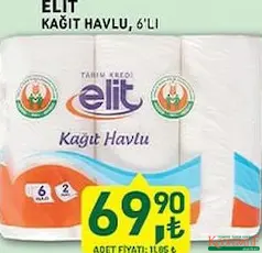 TARIM KREDİ ELİT KAĞIT HAVLU 6'LI indirimli fiyat TARIM KREDİ ELİT KAĞIT HAVLU 6'LI fiyat ve kampanya bilgisi